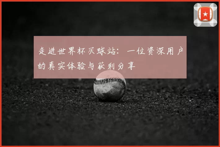 走进世界杯买球站:一位资深用户的真实体验与获利分享